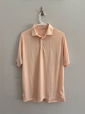 Rhoback Solid Men's Short Sleeve Performance Polo Peach | Size M